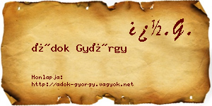 Ádok György névjegykártya